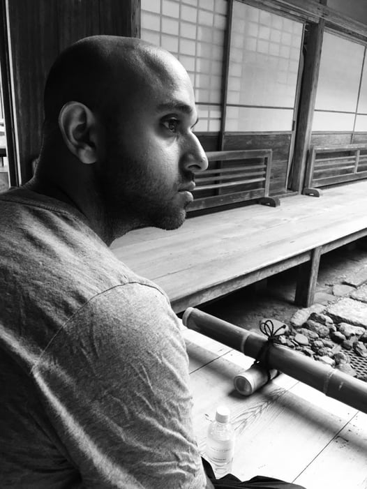 Amarpreet visiting a tranquil temple in Kyoto in 2017